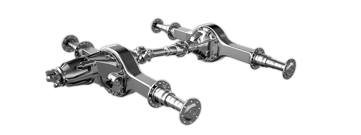 Two-third view of Paccar axle
