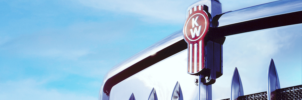 Closeup view of Kenworth truck grill