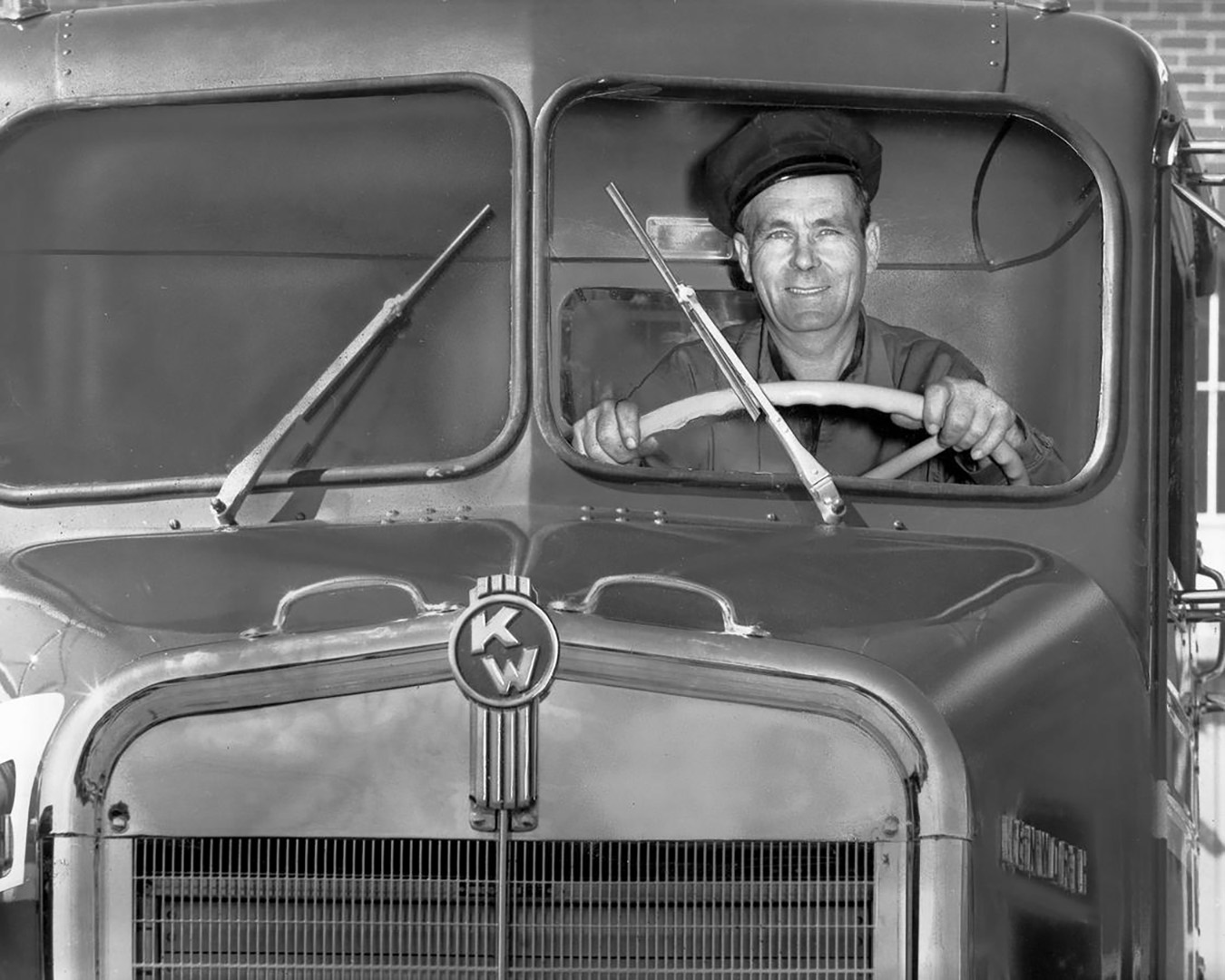 Kenworth truck and driver 1961